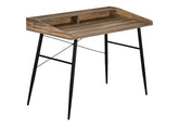 Computer Desk, Home Office, Laptop, Storage Shelves, 48"l, Work, Brown Laminate, Black Metal, Contemporary, Modern