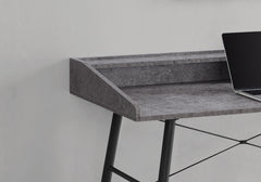 Computer Desk, Home Office, Laptop, Storage Shelves, 48"l, Work, Grey Stone Look Laminate, Black Metal, Contemporary, Modern