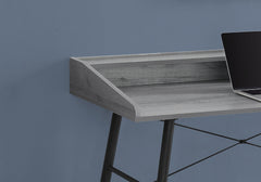 Computer Desk, Home Office, Laptop, Storage Shelves, 48"l, Work, Grey Laminate, Black Metal, Contemporary, Modern