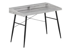 Computer Desk, Home Office, Laptop, Storage Shelves, 48"l, Work, Grey Laminate, Black Metal, Contemporary, Modern