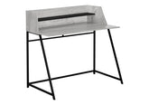 Computer Desk, Home Office, Laptop, Storage Shelves, 48"l, Work, Grey Laminate, Black Metal, Contemporary, Modern