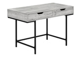 Computer Desk, Home Office, Laptop, Storage Drawers, 48"l, Work, Grey Laminate, Black Metal, Contemporary, Modern