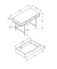 Computer Desk, Home Office, Laptop, Storage Drawers, 48"l, Work, Brown Laminate, Black Metal, Contemporary, Modern
