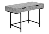 Computer Desk, Home Office, Laptop, Storage Drawers, 48"l, Work, Grey Laminate, Black Metal, Contemporary, Modern