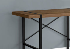 Computer Desk, Home Office, Laptop, 48"l, Work, Walnut Laminate, Black Metal, Contemporary, Modern