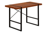Computer Desk, Home Office, Laptop, 48"l, Work, Brown Laminate, Black Metal, Contemporary, Modern