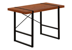 Computer Desk, Home Office, Laptop, 48"l, Work, Brown Laminate, Black Metal, Contemporary, Modern