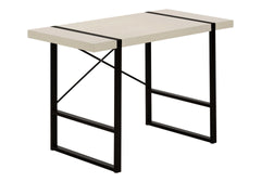 Computer Desk, Home Office, Laptop, 48"l, Work, Beige Laminate, Black Metal, Contemporary, Modern