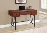 Computer Desk, Home Office, Laptop, Storage Drawers, 48"l, Work, Brown Laminate, Black Metal, Transitional