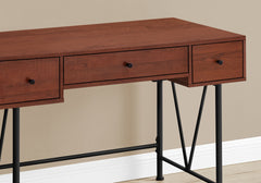 Computer Desk, Home Office, Laptop, Storage Drawers, 48"l, Work, Brown Laminate, Black Metal, Transitional