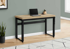 Computer Desk, Home Office, Standing, Adjustable, 48"l, Work, Laptop, Natural Laminate, Black Metal, Contemporary, Modern