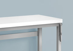 Computer Desk, Home Office, Standing, Adjustable, 48"l, Work, Laptop, White Laminate, Grey Metal, Contemporary, Modern