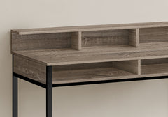 Computer Desk, Home Office, Standing, Storage Shelves, 48"l, Work, Laptop, Brown Laminate, Black Metal, Contemporary, Modern