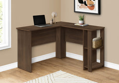 Computer Desk, Home Office, Corner, Storage Shelves, 48"l, L Shape, Work, Laptop, Brown Laminate, Contemporary, Modern