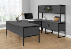 Computer Desk, 48"l, Work, Home Office, Commercial Grade, Grey Laminate, Black Metal, Contemporary, Modern