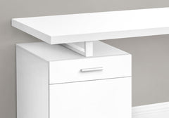 Computer Desk, Home Office, Laptop, Left, Right Set-up, Storage Drawers, 48"l, Work, White Laminate, White Metal, Contemporary, Modern
