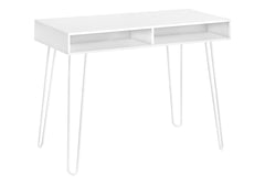 Computer Desk, Home Office, Laptop, Left, Right Set-up, Storage Drawers, 40"l, Work, White Laminate, White Metal, Contemporary, Modern