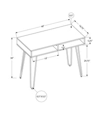 Computer Desk, Home Office, Laptop, Left, Right Set-up, Storage Drawers, 40"l, Work, Grey Laminate, Black Metal, Contemporary, Modern