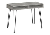 Computer Desk, Home Office, Laptop, Left, Right Set-up, Storage Drawers, 40"l, Work, Grey Laminate, Black Metal, Contemporary, Modern