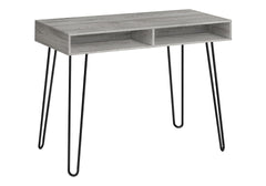 Computer Desk, Home Office, Laptop, Left, Right Set-up, Storage Drawers, 40"l, Work, Grey Laminate, Black Metal, Contemporary, Modern