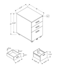 File Cabinet, Rolling Mobile, Storage Drawers, Printer Stand, Office, Work, Black Laminate, Contemporary, Modern