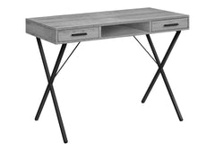 Computer Desk, Home Office, Laptop, Left, Right Set-up, Storage Drawers, 42"l, Work, Grey Laminate, Black Metal, Contemporary, Modern