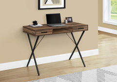 Computer Desk, Home Office, Laptop, Left, Right Set-up, Storage Drawers, 42"l, Work, Brown Laminate, Black Metal, Contemporary, Modern