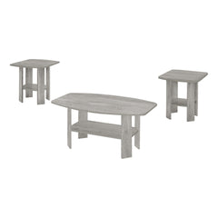 Table Set, 3pcs Set, Coffee, End, Side, Accent, Living Room, Grey Laminate, Transitional