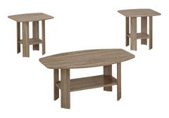 Table Set, 3pcs Set, Coffee, End, Side, Accent, Living Room, Brown Laminate, Transitional