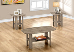 Table Set, 3pcs Set, Coffee, End, Side, Accent, Living Room, Brown Laminate, Transitional