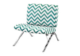 Accent Chair, Armless, Fabric, Living Room, Bedroom, Green Fabric, Chrome Metal, Contemporary, Modern