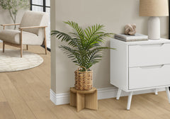 Artificial Plant, 24" Tall, Palm, Indoor, Faux, Fake, Table, Floor, Greenery, Potted, Real Touch, Decorative, Green Leaves, Beige Woven Basket