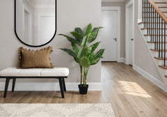 Artificial Plant, 42" Tall, Evergreen Tree, Indoor, Faux, Fake, Floor, Greenery, Potted, Decorative, Green Leaves, Black Pot