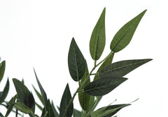 Artificial Plant, 47" Tall, Acacia Tree, Indoor, Faux, Fake, Floor, Greenery, Potted, Silk, Decorative, Green Leaves, Black Pot