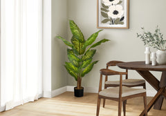 Artificial Plant, 47" Tall, Evergreen Tree, Indoor, Faux, Fake, Floor, Greenery, Potted, Real Touch, Decorative, Green Leaves, Black Pot