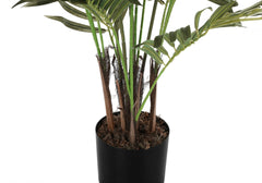 Artificial Plant, 47" Tall, Areca Palm Tree, Indoor, Faux, Fake, Floor, Greenery, Potted, Real Touch, Decorative, Green Leaves, Black Pot