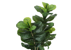 Artificial Plant, 41" Tall, Fiddle Tree, Indoor, Faux, Fake, Floor, Greenery, Potted, Real Touch, Decorative, Green Leaves, Black Pot