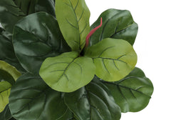 Artificial Plant, 47" Tall, Fiddle Tree, Indoor, Faux, Fake, Floor, Greenery, Potted, Real Touch, Decorative, Green Leaves, Black Pot