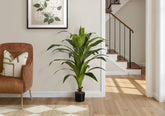 Artificial Plant, 47" Tall, Dracaena Tree, Indoor, Faux, Fake, Floor, Greenery, Potted, Real Touch, Decorative, Green Leaves, Black Pot