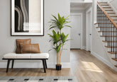 Artificial Plant, 51" Tall, Dracaena Tree, Indoor, Faux, Fake, Floor, Greenery, Potted, Real Touch, Decorative, Green Leaves, Black Pot