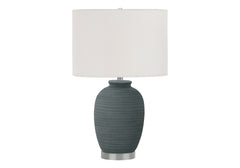 Lighting, 24"h, Table Lamp, Blue Ceramic, Ivory / Cream Shade, Contemporary