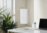Lighting, 20"h, Table Lamp, White Marble, Ivory / Cream Shade, Contemporary