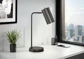 Lighting, 18"h, Table Lamp, Usb Port Included, Grey Metal, Grey Shade, Modern