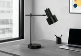 Lighting, 21"h, Table Lamp, Usb Port Included, Black Metal, Black Shade, Modern