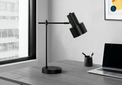 Lighting, 21"h, Table Lamp, Usb Port Included, Black Metal, Black Shade, Modern