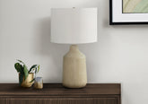 Lighting, 24"h, Table Lamp, Beige Concrete, Ivory / Cream Shade, Contemporary