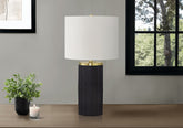 Lighting, 24"h, Table Lamp, Black Concrete, Ivory / Cream Shade, Modern