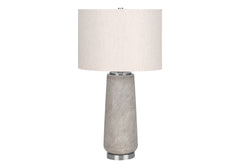 Lighting, 29"h, Table Lamp, Grey Resin, Ivory / Cream Shade, Modern