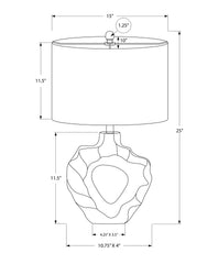 Lighting, 25"h, Table Lamp, Cream Resin, Ivory / Cream Shade, Modern