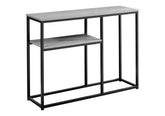 Accent Table, Console, Entryway, Narrow, Sofa, Living Room, Bedroom, Grey Laminate, Black Metal, Contemporary, Modern
